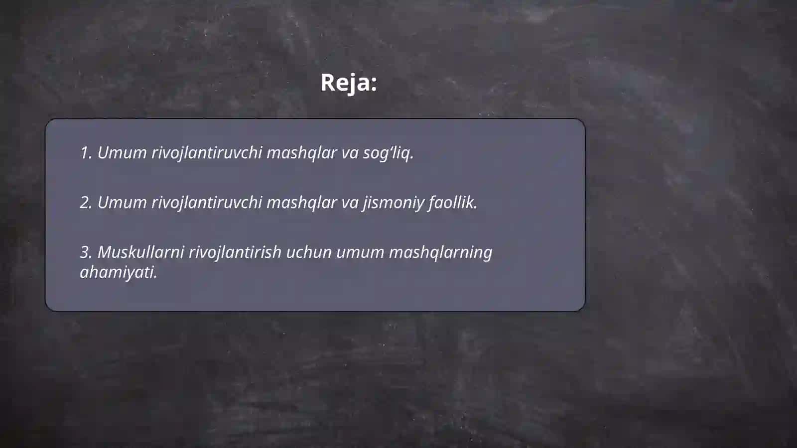Shugʻullanuvchilar organizmga Umum rivojlantiruvchi mashqlarning tasiri 2