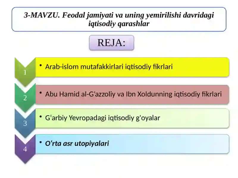 Arab-islom mutafakkirlari iqtisodiy fikrlari 2