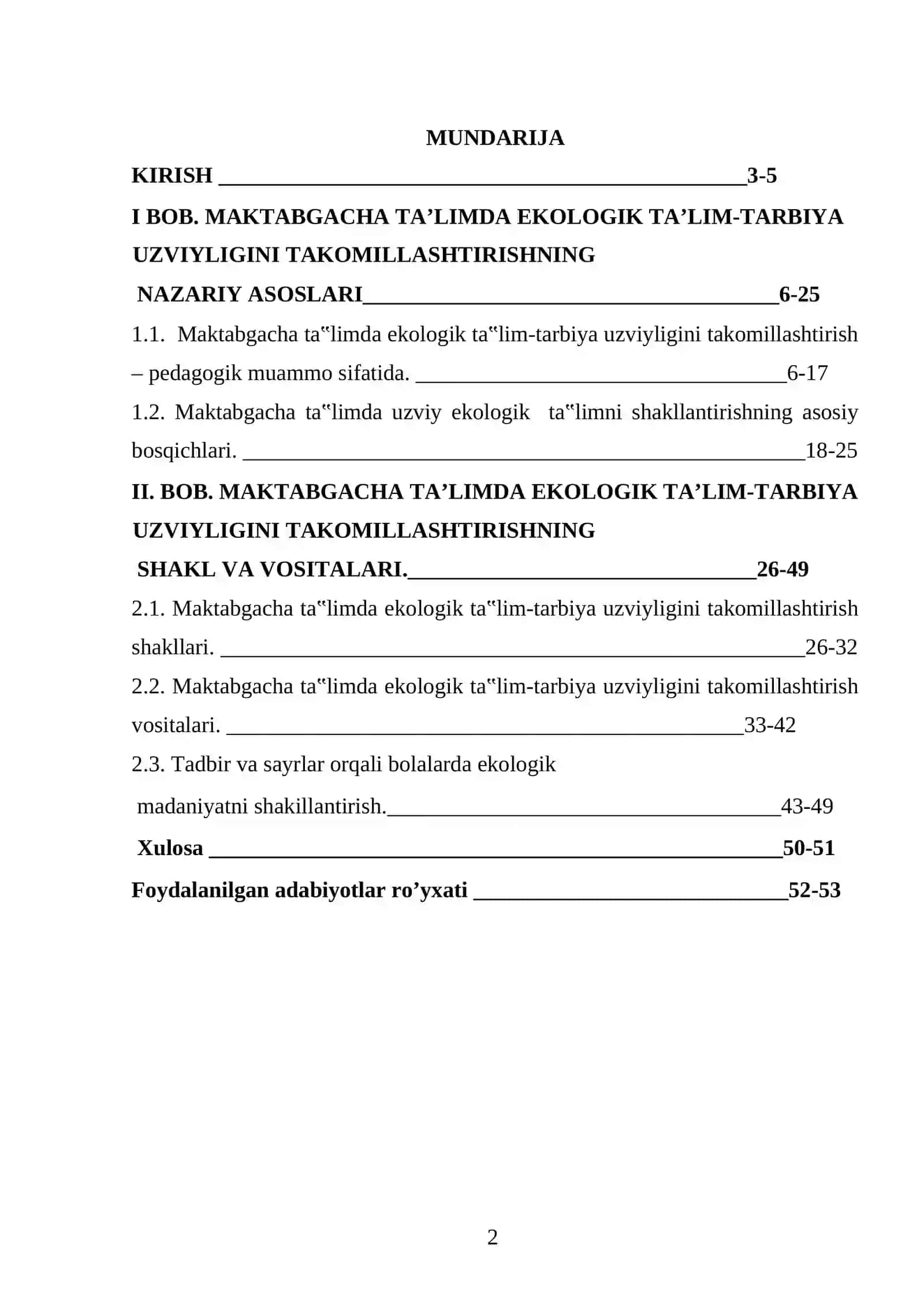MAKTABGACHA YOSHDAGI BOLALARDA EKOLOGIK TARBIYANI SHAKLLANTIRISHDA XALQ PEDAGOGIKASINING O'RNI 2