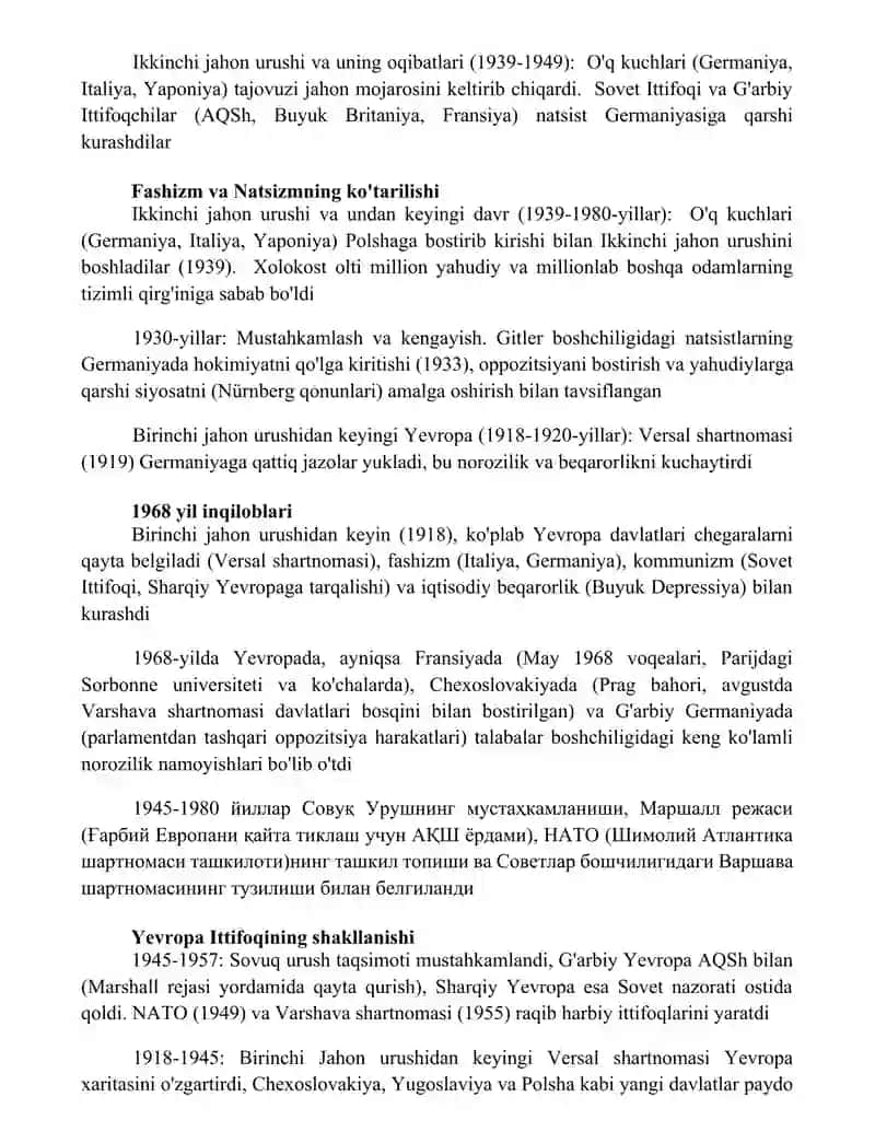 Yevropa mamlakatlarining tarixi 2