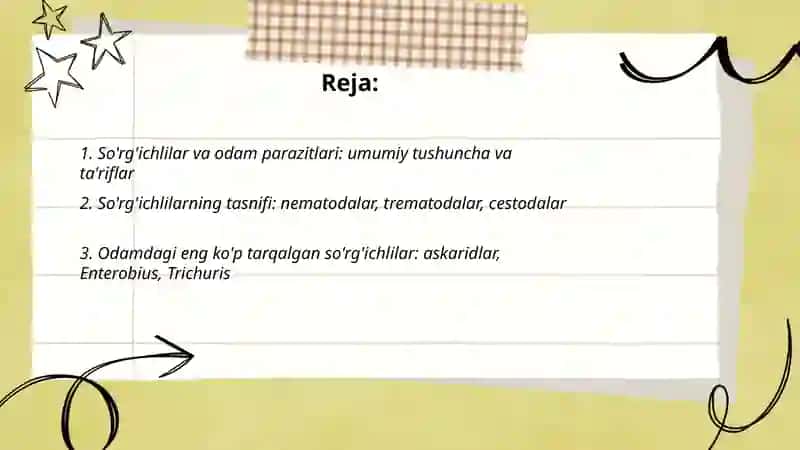 So'rg'ichlilar va odam parazitlari 2