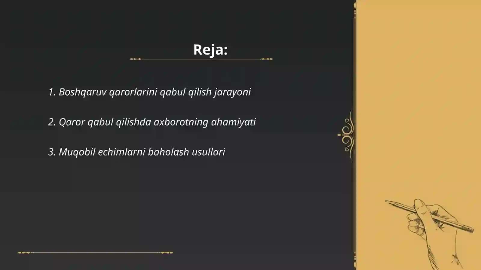 Boshqaruv qarorlarini qabul qilish va uni takomillashtirish yo‘llari 2