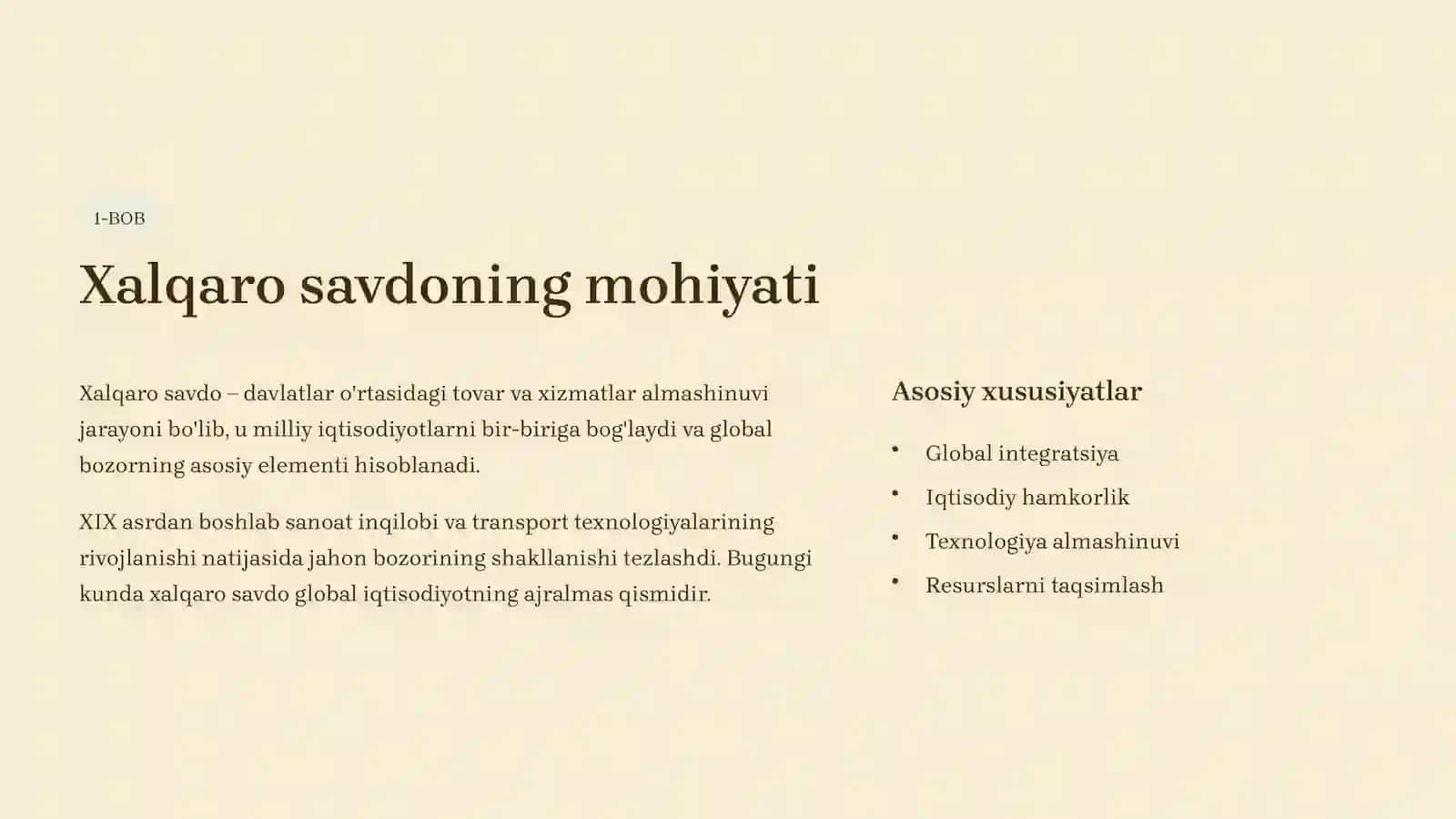 Xalqaro savdo: mazmuni, tuzilishi va xususiyatlari 2