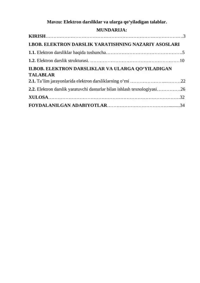 Elektron darsliklar va ularga qo‘yiladigan talablar 2