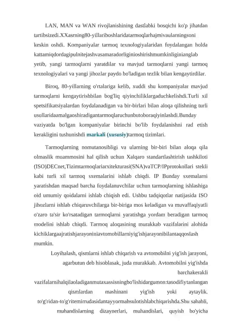 OSI pog’onalari, vazifalari, asosiy protokollari 2