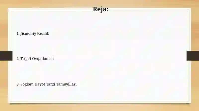 Sogʻlom turmush tarzi tamoyillari 2