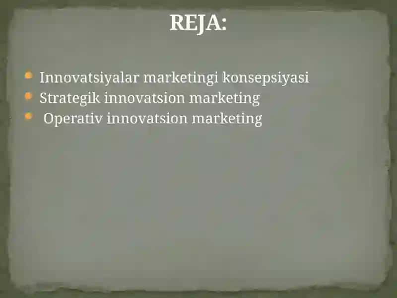 Innovatsiyalar marketing ikonsepsiyasi 2