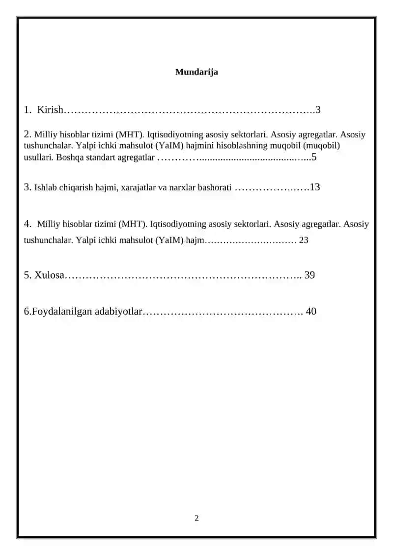 MAKROIQTISODIY TAHLIL VA PROGNOZLASH 2