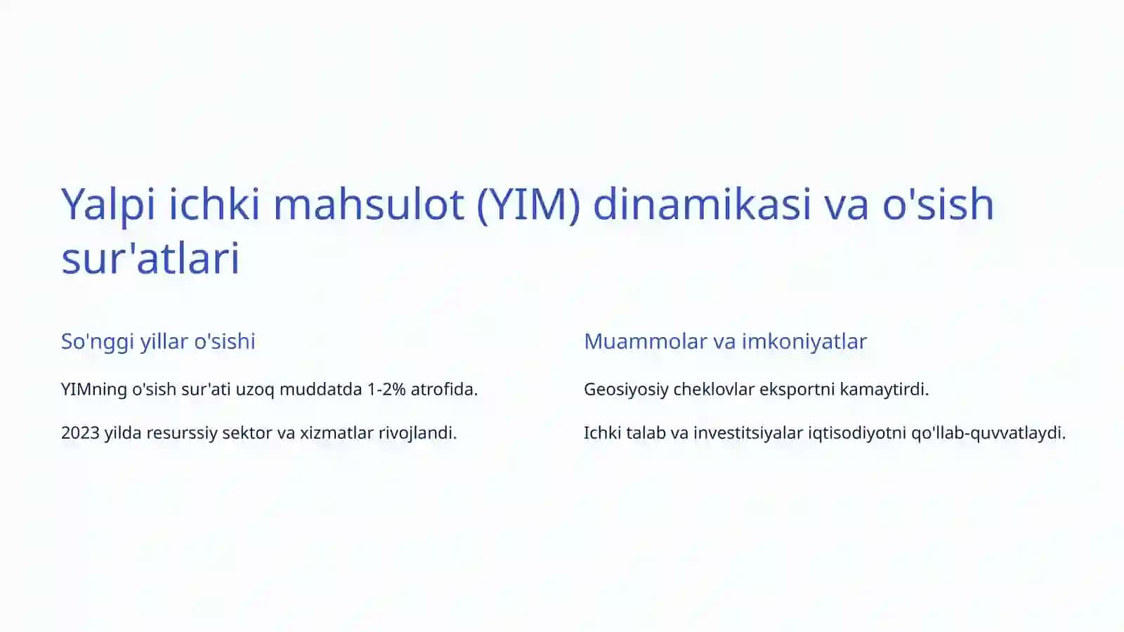 Rossiya makroiqtisodiy ko'rsatkichlari: Umumiy ko'rinish 2