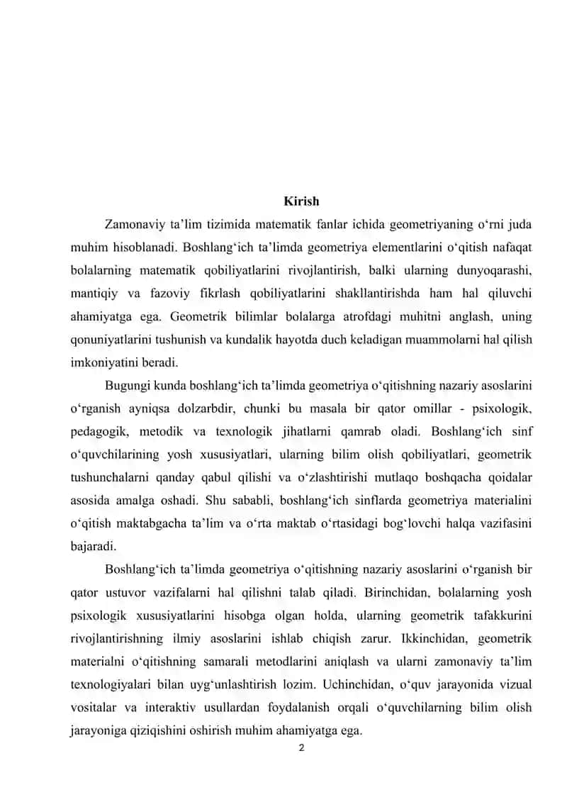 Boshlangʻich taʼlimda geometriya elementlarini oʻqitish 2