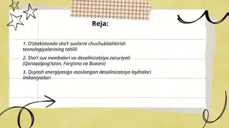 O‘zbekistonda sho‘r suvlarni chuchuklashtirish g‘oyasi 2