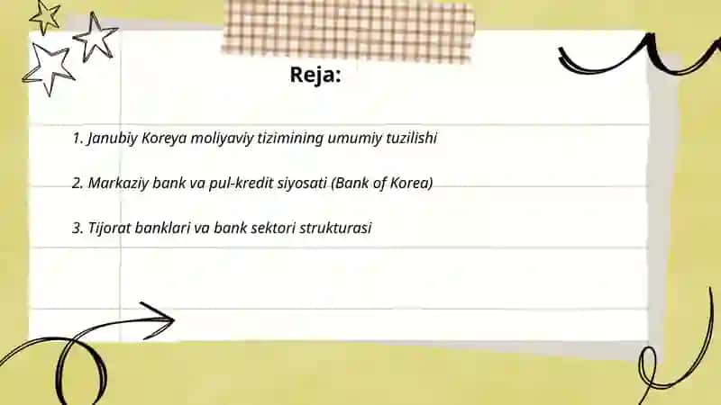 Janubiy Koreya Moliyaviy Tizimi 2