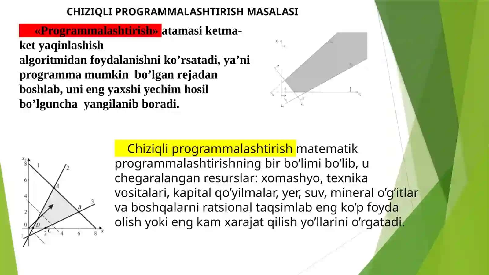CHIZIQLI PROGRAMMALASHTIRISHNING EKSTREMAL MASALARI 2