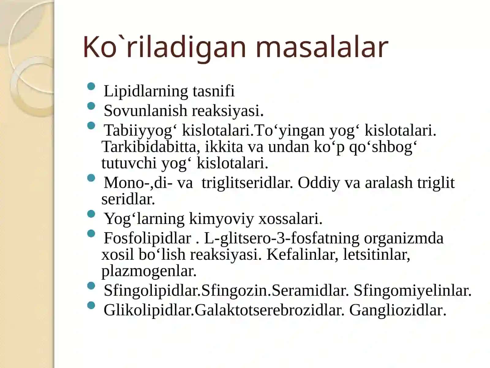Lipidlar.Lipidlarning klassifikatsiyasi:Sovunlanadigan lipidlar 2