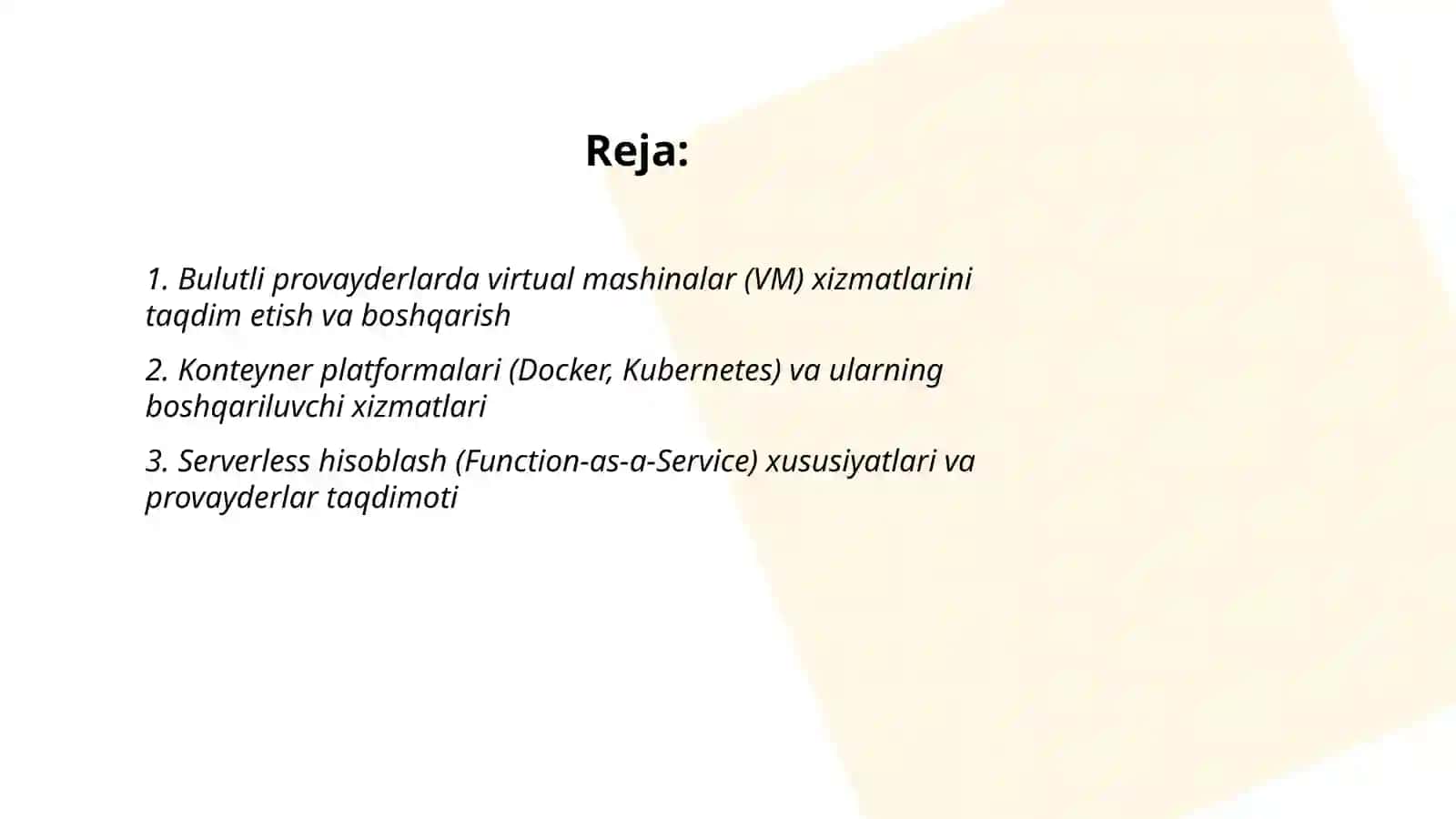 Hisoblash platformalari komponentlarini taqdim etish xizmatlari 2