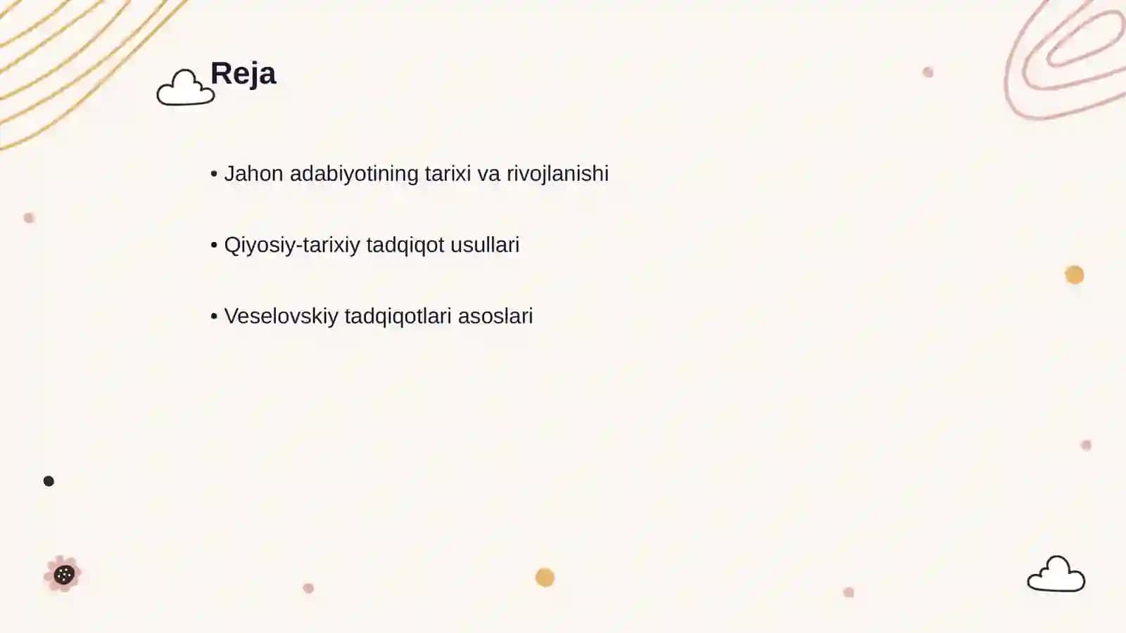 Jahon adabiyotini qiyosiy-tarixiy o'rganish va Veselovskiy tadqiqotlari 2