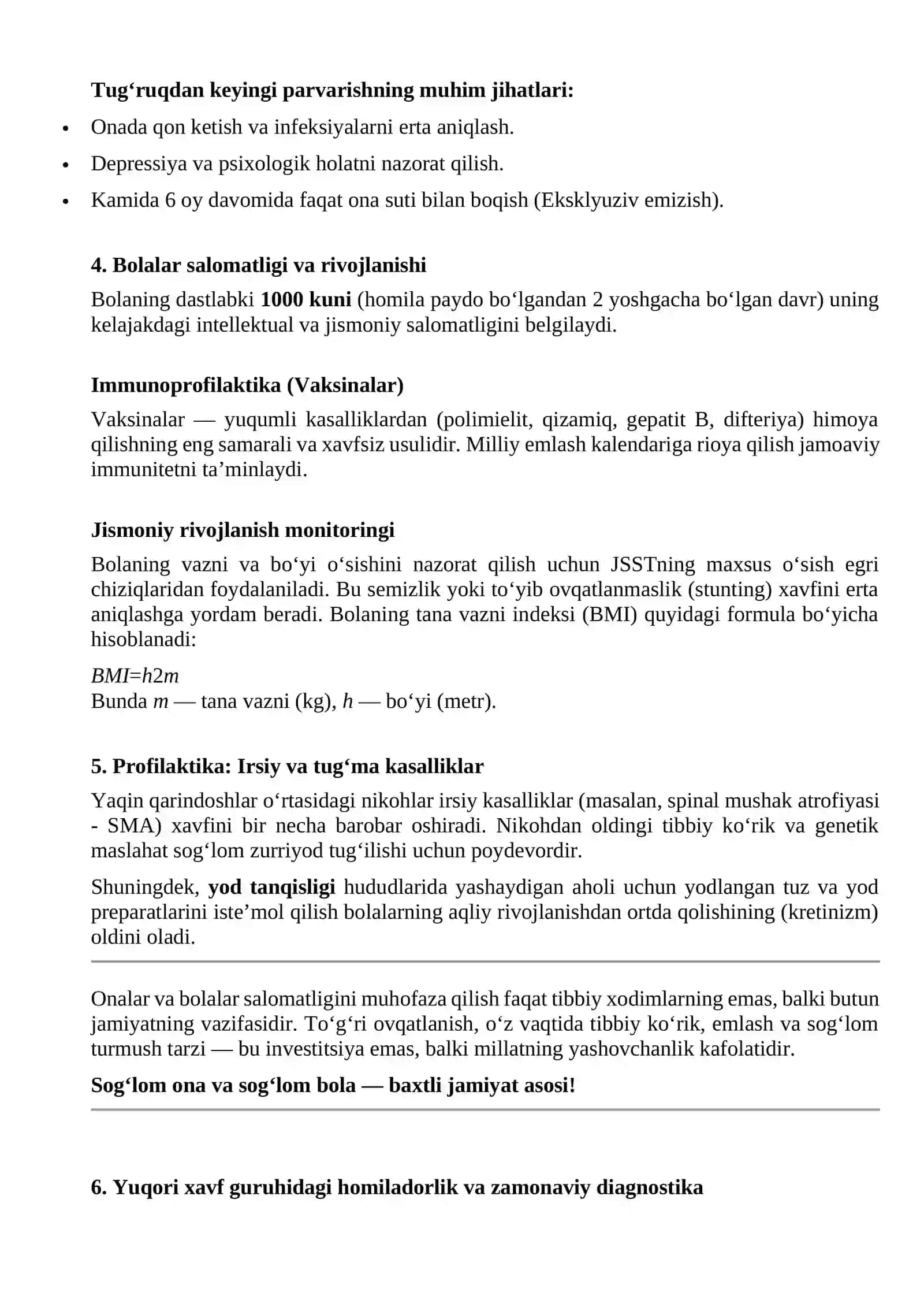 Onalar va bolalar salomatligini saqlash – sog‘lom avlod poydevori 2