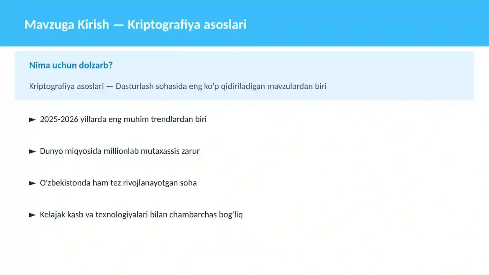 Kriptografiya asoslari 2