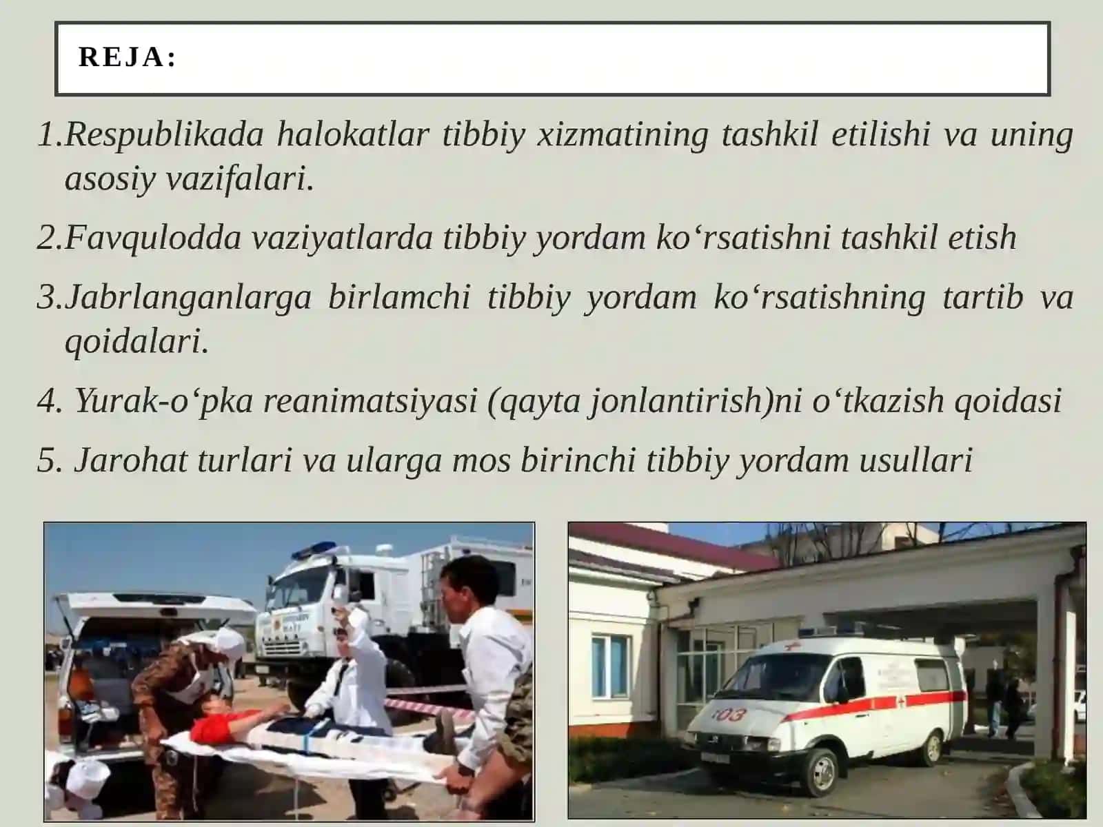 Favqulodda vaziyatlar jarohatlanganlarga birlamchi tibbiy yordam ko'rsatish 2