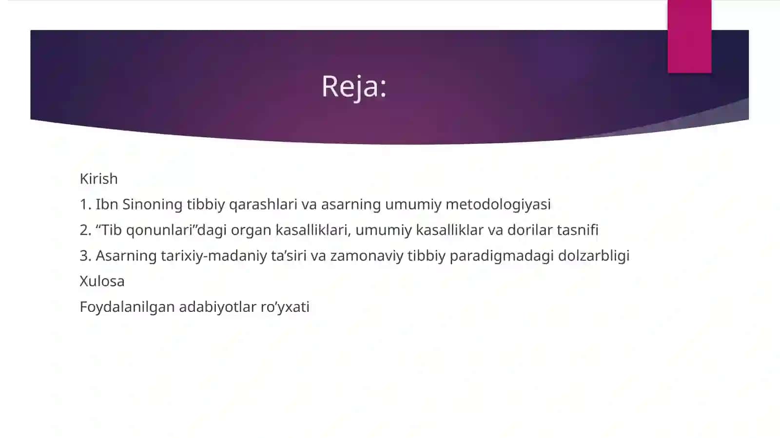 “Tib qonunlari” asariga sharx 2