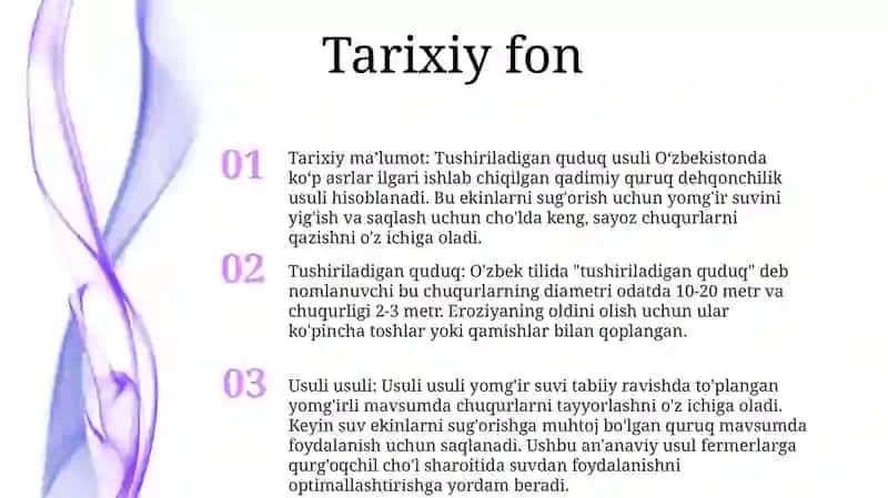 Tushiriladigan Quduq Usuli 2