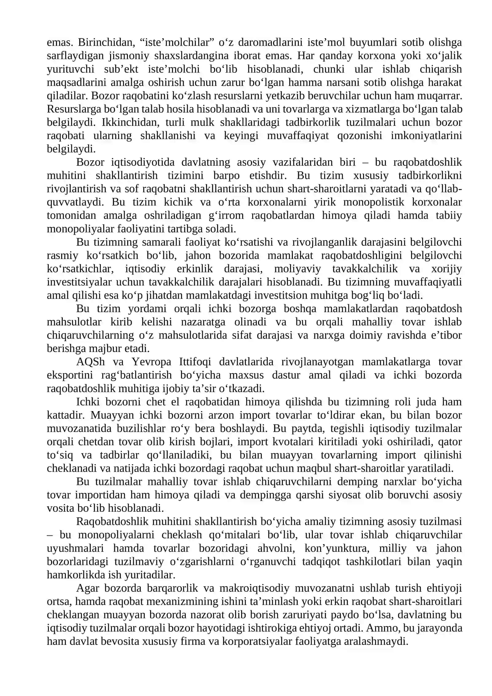 Iqtisodiyotni erkinlashtirish va modernizatsiyalash sharoitida kichik biznes va xususiy tadbirkorlik korxonalarini raqobatbardoshligini oshirish mexanizmlari 2