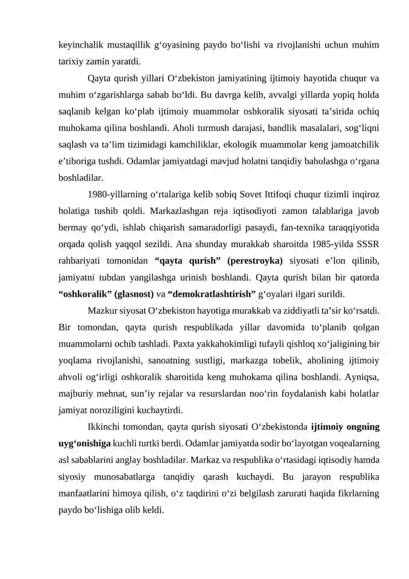 Qayta qurish (Perestroyka) siyosati 2