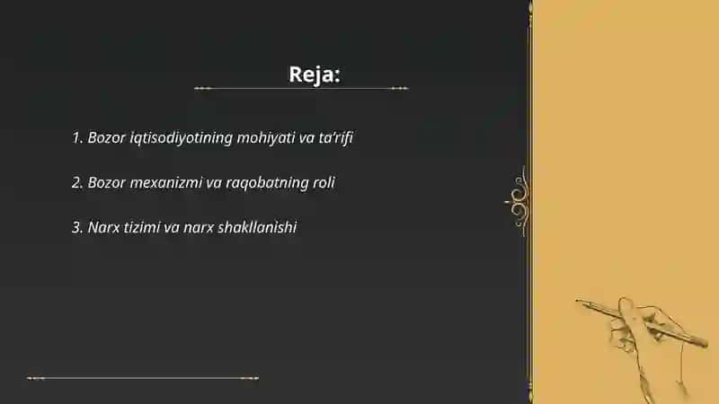 Bozor iqtisodiyotining mazmuni va uning rivojlanishi 2