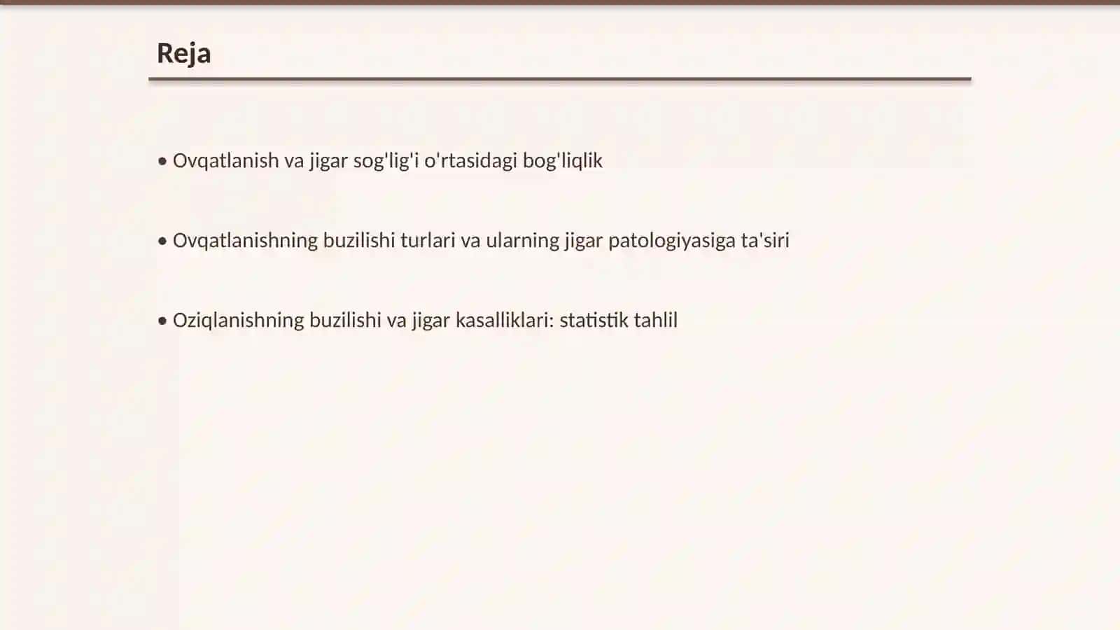 Ovqatlanishning buzilishi-jigar patologiyasining asosiy sababi 2