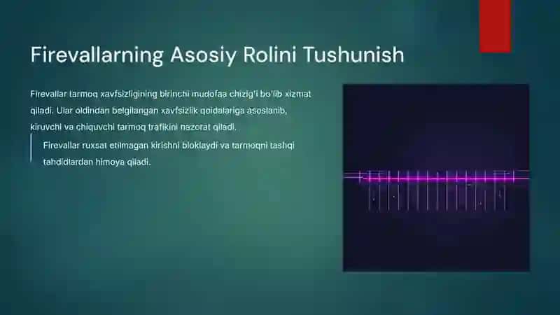 TARMOQLAR ARO AXBOROTLARNI XAFSIZLIGINI TA’MINLASHDA FIREVALLAR VA RUXSATSIZ KIRISHNI ANIQLASH TIZIMLARI 2