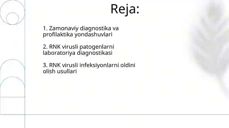 RNK saqlovchi viruslar qo'zg'atuvchisi labarator diagnostikasi va profilaktikasi 2