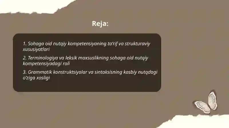 Sohaga oid nutqiy kompetensiyaning oʻziga xosligi 2