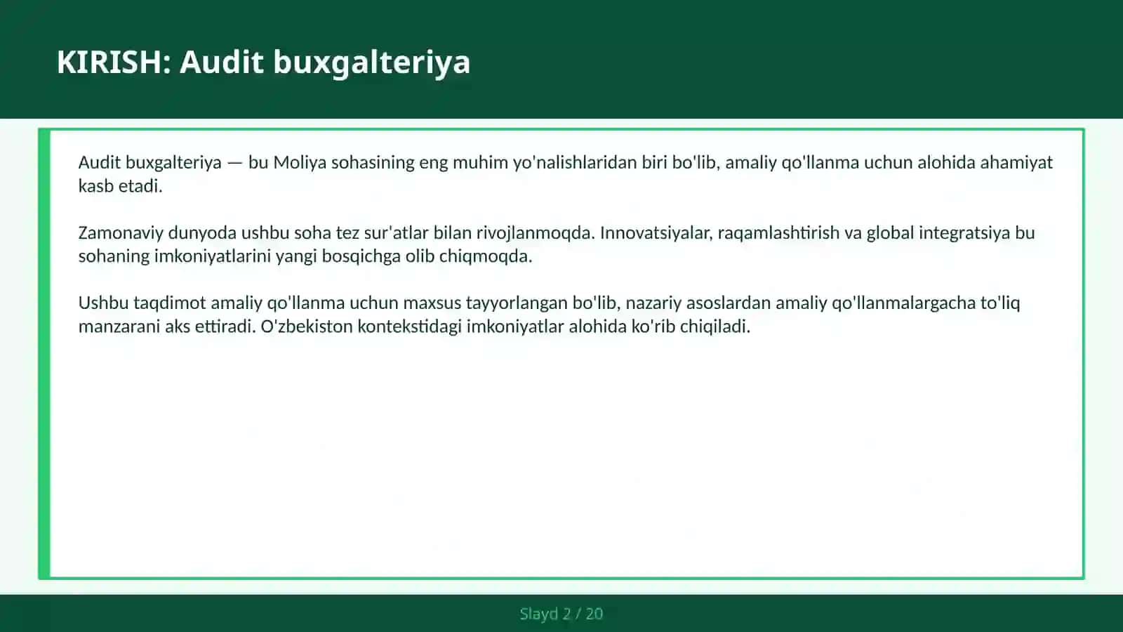 Audit buxgalteriya 2