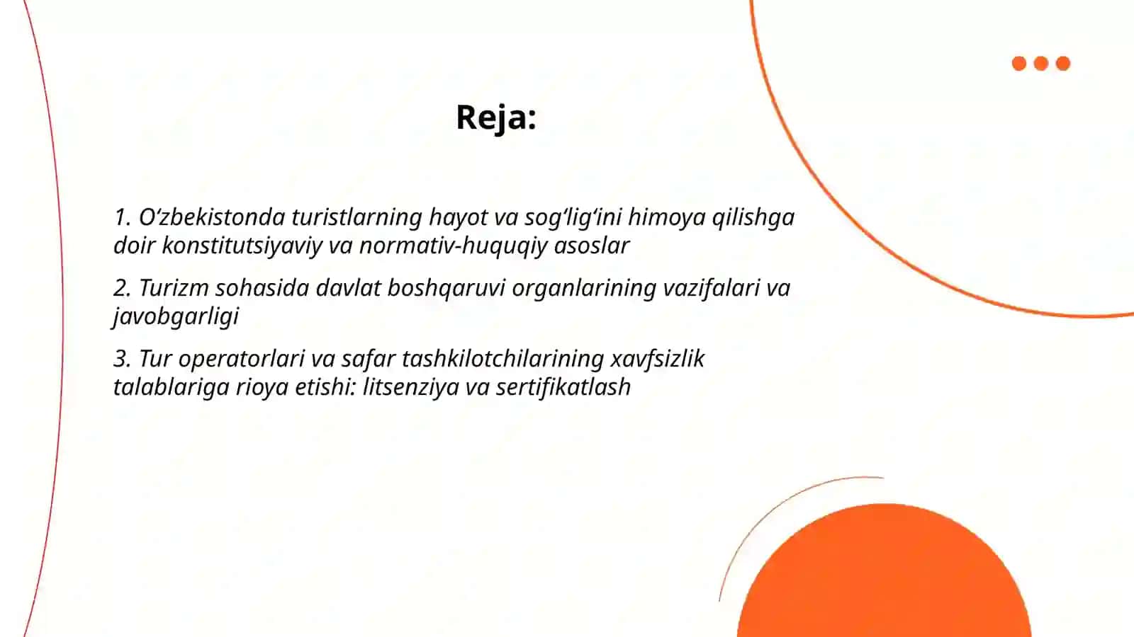 O’zbekistonda turistlarning hayot xavfsizligini taminlashning huquqiy me’yoriy asoslari 2