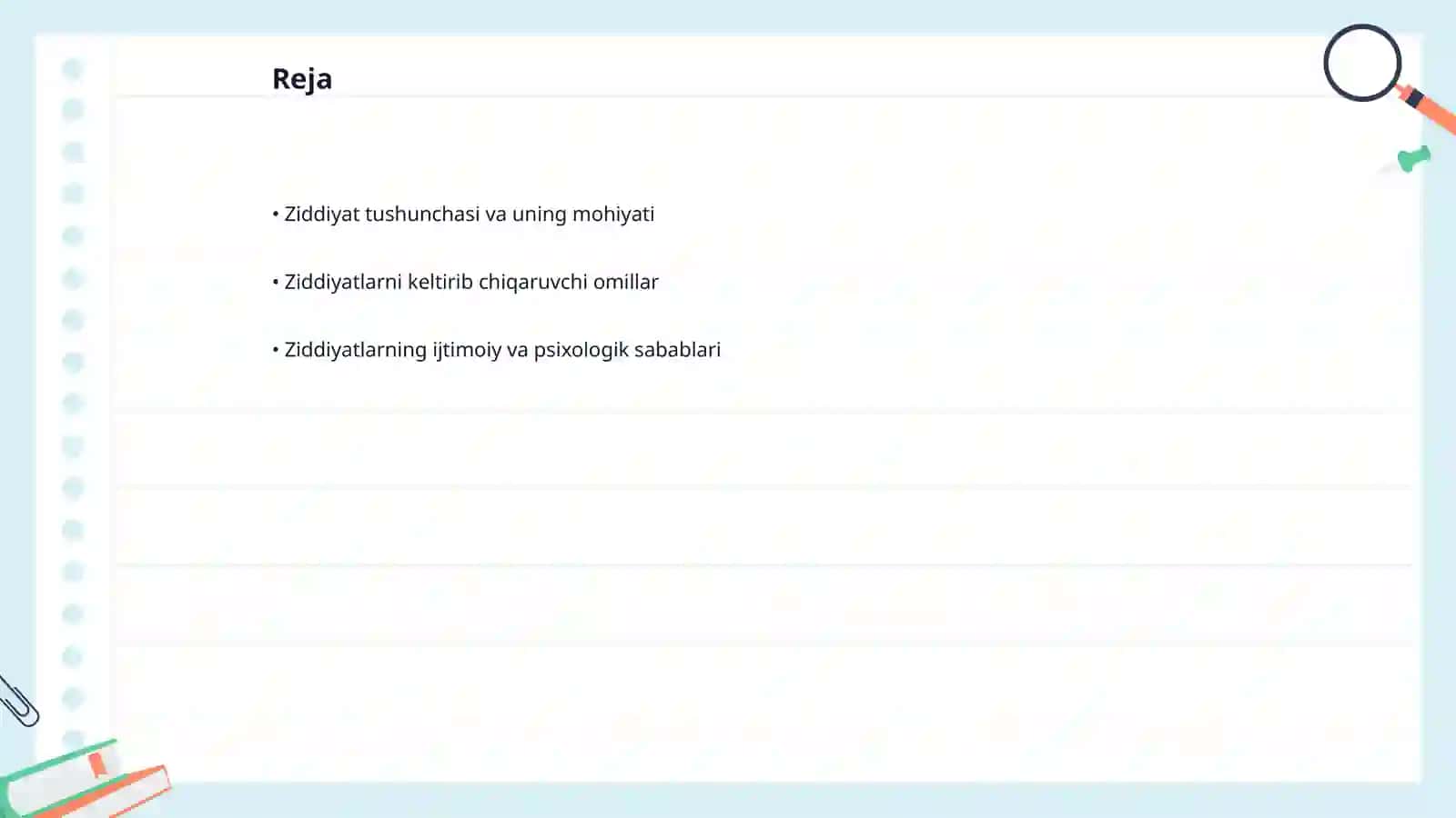 Ziddiyatni yuzaga keltiruvchi vaziyatlari tahlili 2