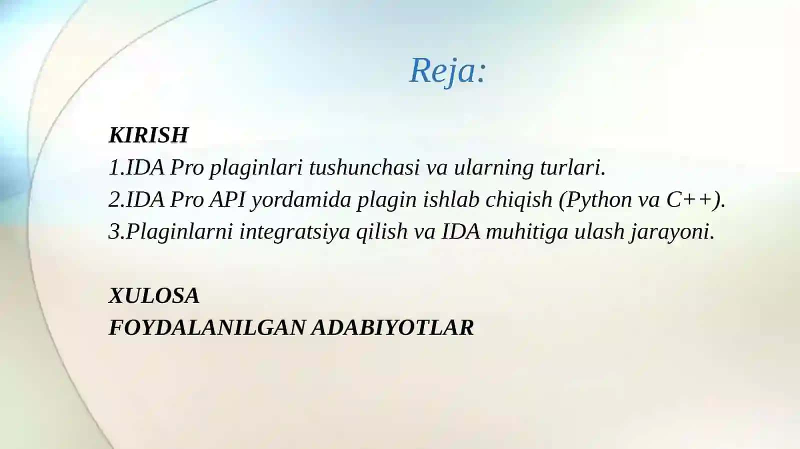 IDA Pro plaginlarini ishlab chiqish, integratsiya qilish va avtomatlashtirish. 2