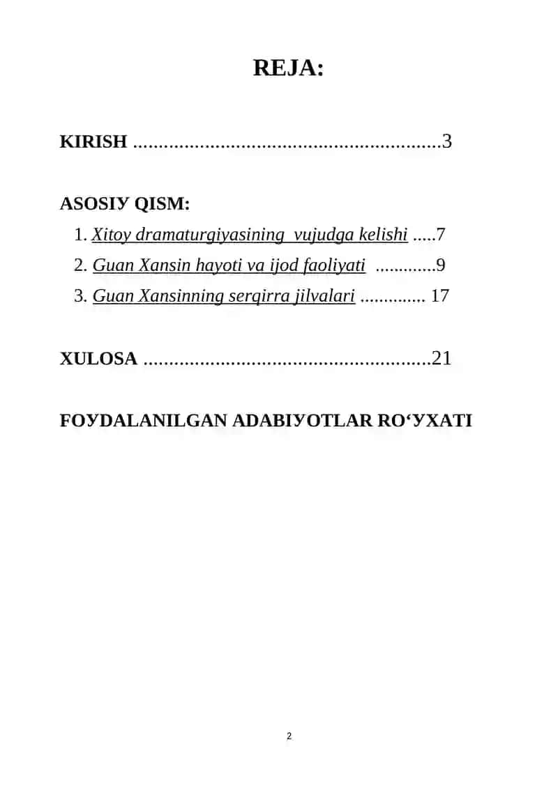 Guаn Xаn-sin drаmаturgiуаsi Kurs ishi 2