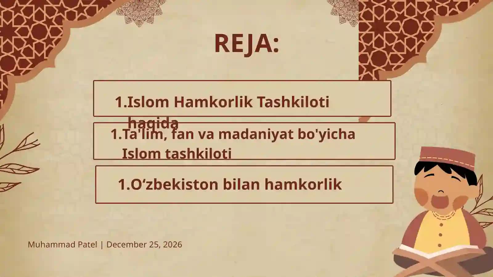 Islom hamkorlik tashkiloti, Islom konferensiyasi tashkiloti, fan, ta'lim va madaniyat bo'yicha islom tashkiloti 2