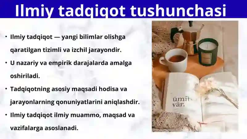 Ilmiy tadqiqotning empirik daraja sishakllari va metodlari 2