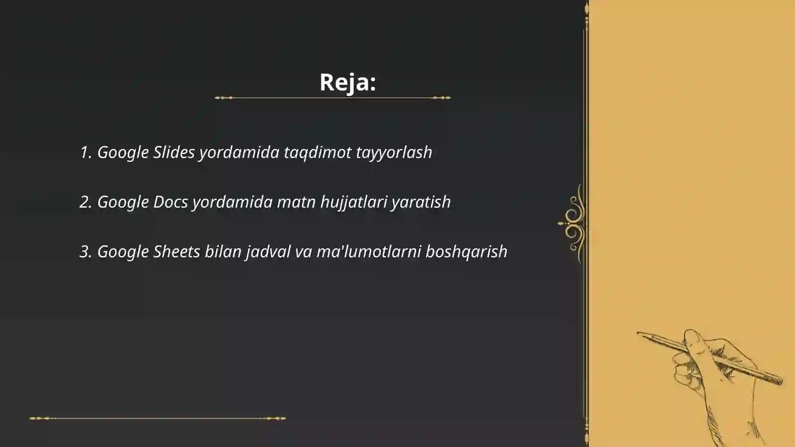 Google Slides yordamida taqdimot tayyorlash 2