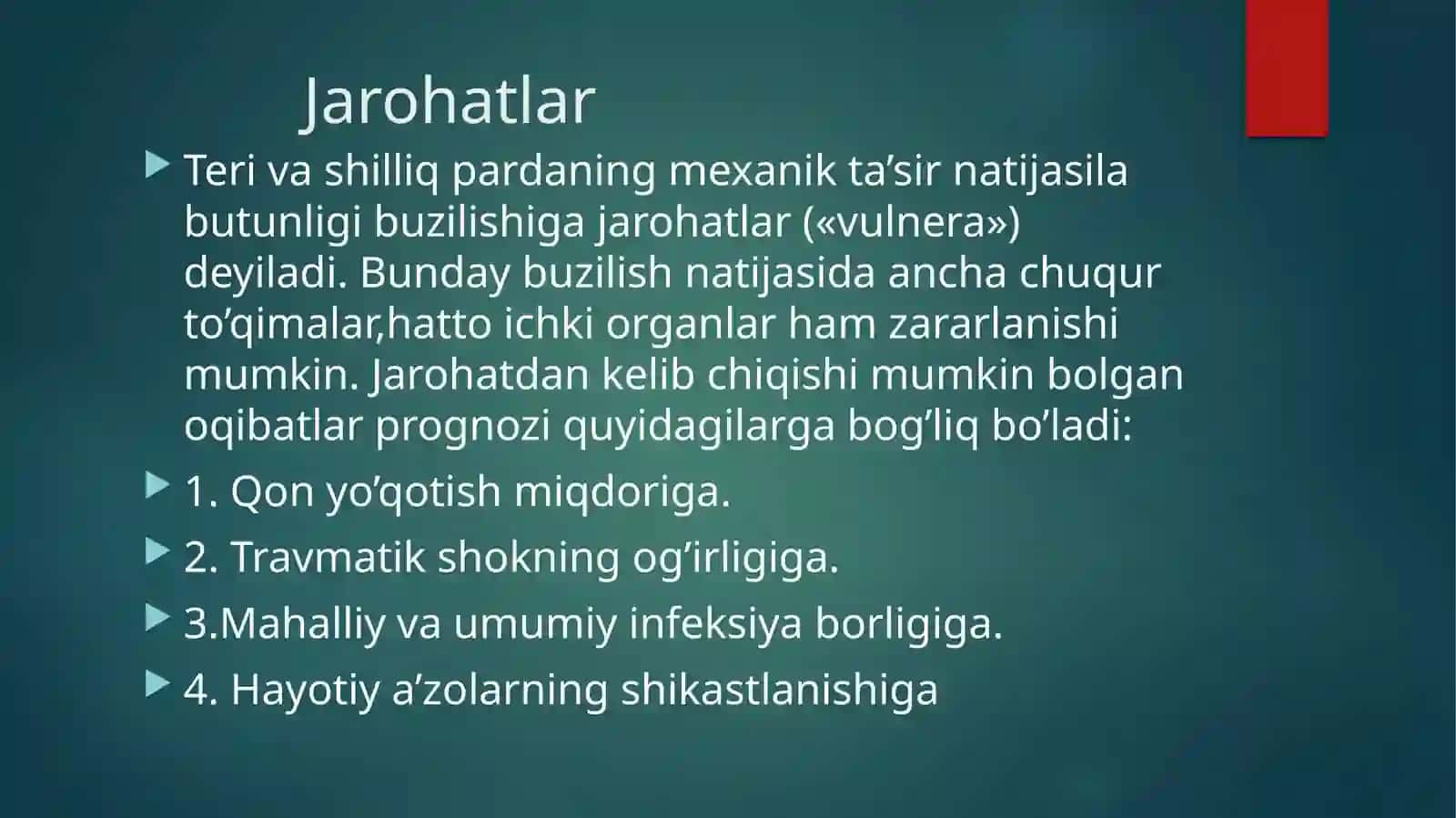YUMSHOQ TOʻQIMALAR OCHIQ SHIKASTI (JAROHATLAR TOʻGʻRISIDA TAʼLIM) 2