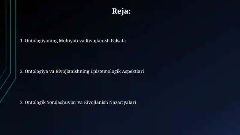 Borliq (ontologiya) va rivojlanish falsafasi 2
