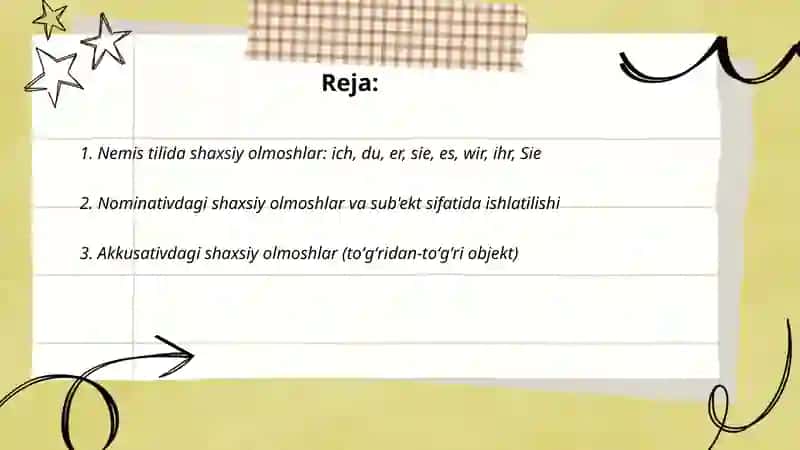 Nemis tilida kishilik olmoshlari 2