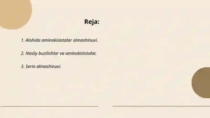 Alohida aminokislotalar almashinuvi va nasliy buzilishlari 2