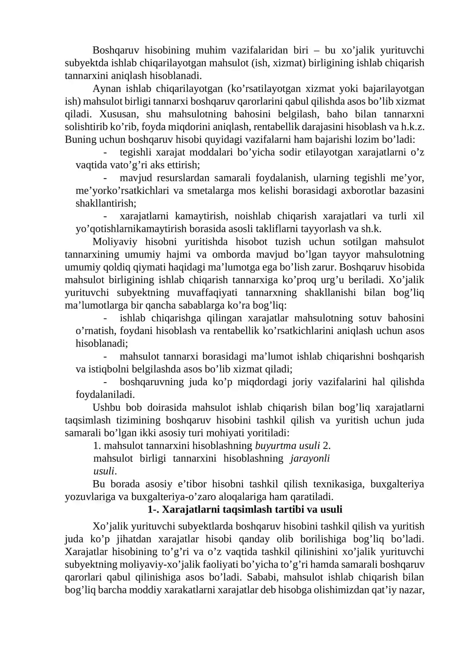 Mahsulot (ish, xizmatlar) tannarxini kalkulyatsiya qilish 2