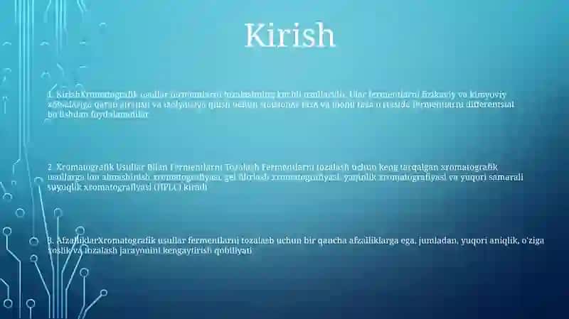 Xromatografik Usullar Bilan Fermentlarni Tozalash 2