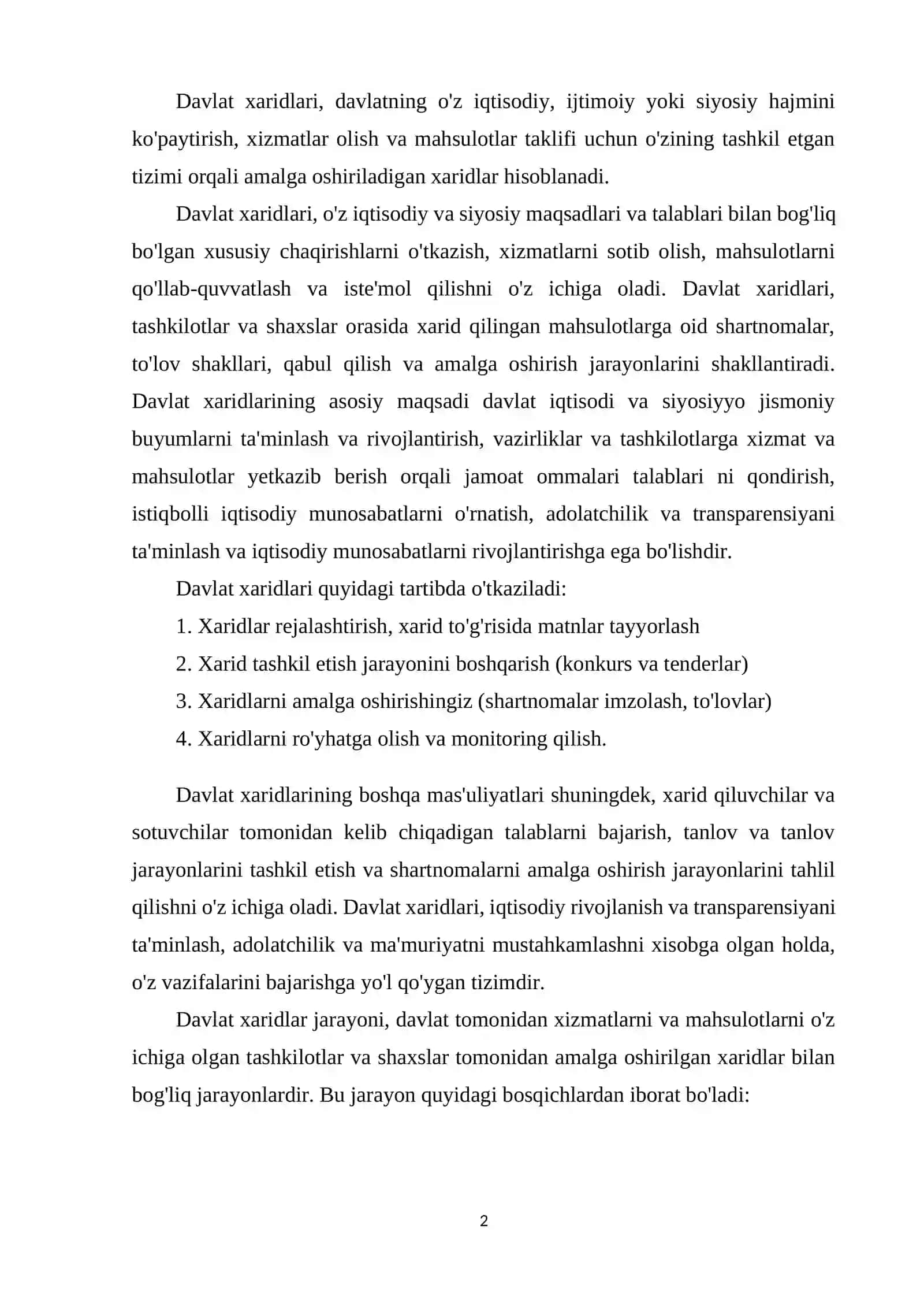 Davlat xaridlari jarayoni va bosqichlari 2