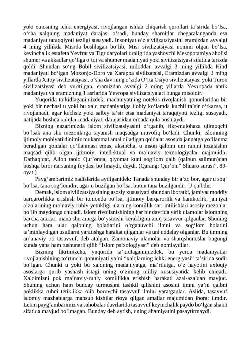 ISLOM QADRIYATLARI VA MA’RIFATINING HOZIRGI DAVRDAGI AHAMIYATI 2