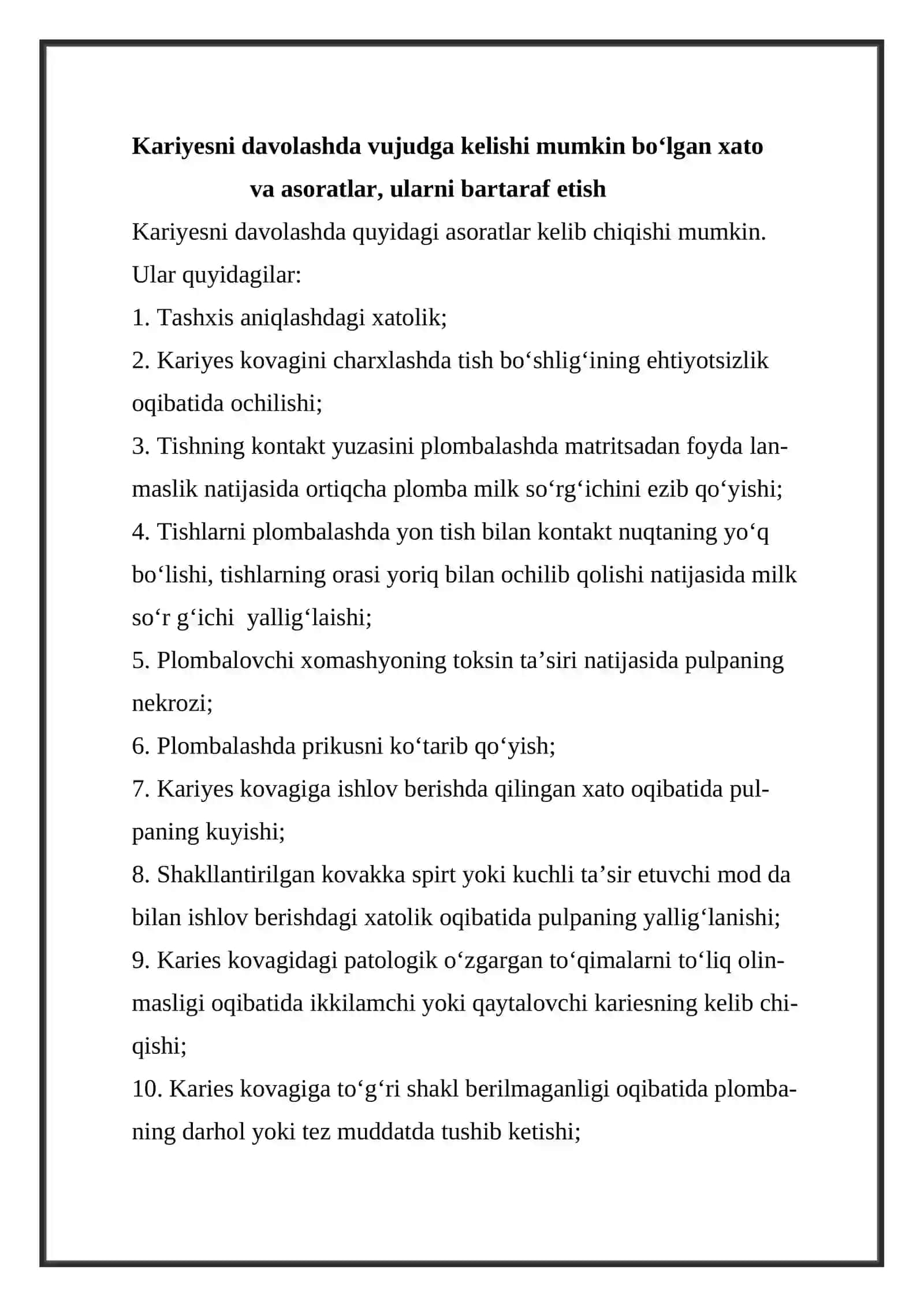 Fantomlarda IVsinf karioz bo‘shliqlarini charxlash va plombalash 2