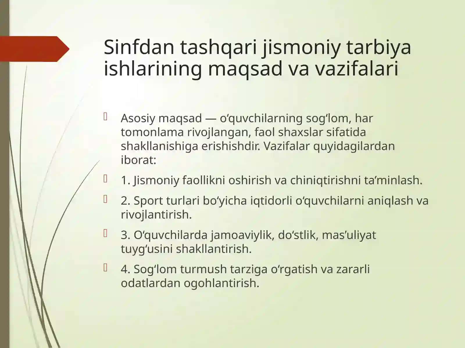 Sinfdan tashqari jismoniy tarbiya ishlari 2